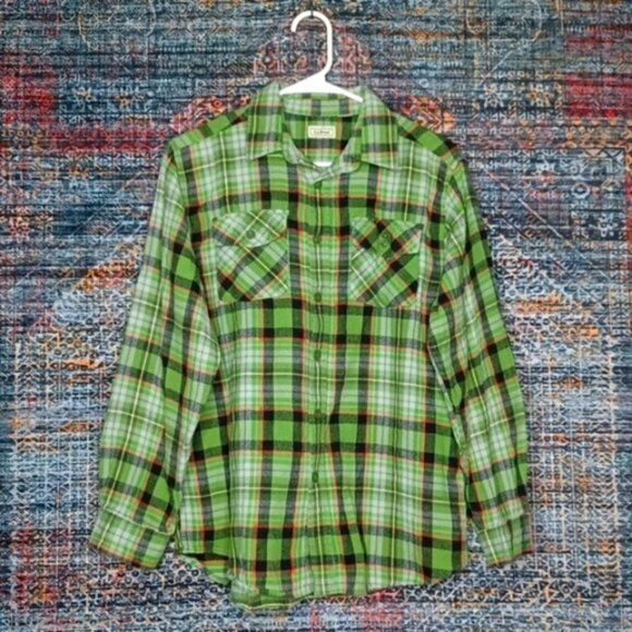 LL Bean womens colorful plaid flannel work hunting shirt S - Picture 1 of 5